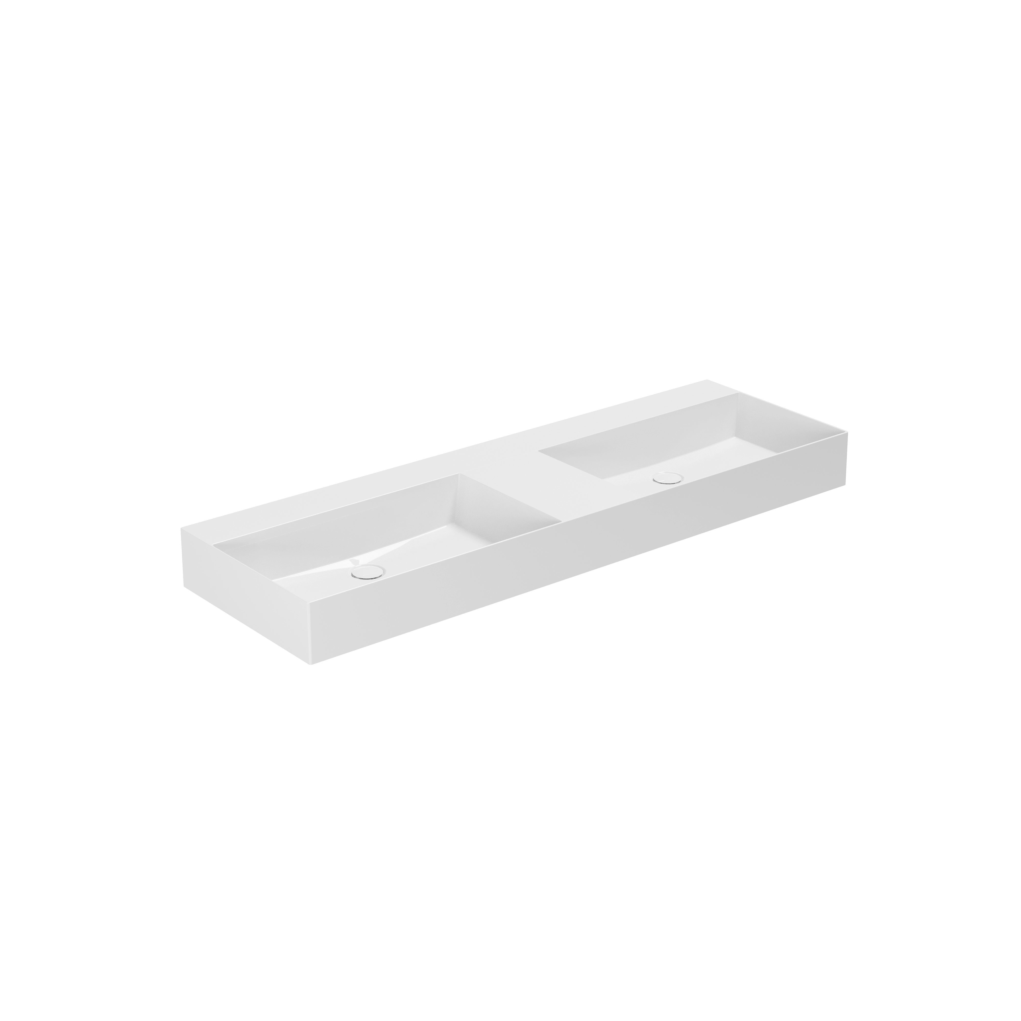Foto 0 Two Wall-hung Washbasins No Hole 142 cm Elegance Squared